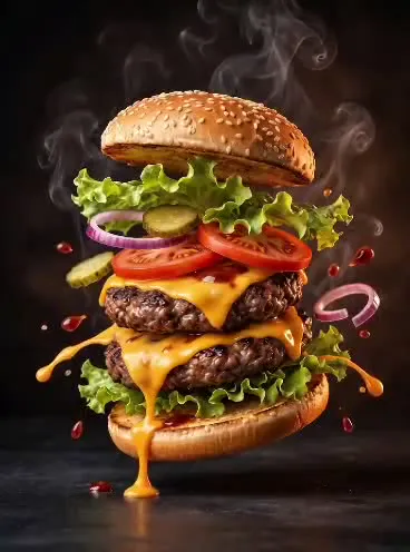 Burger & fries ad poster